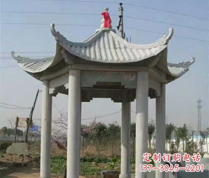 成都仿古六角凉亭石雕 (9)