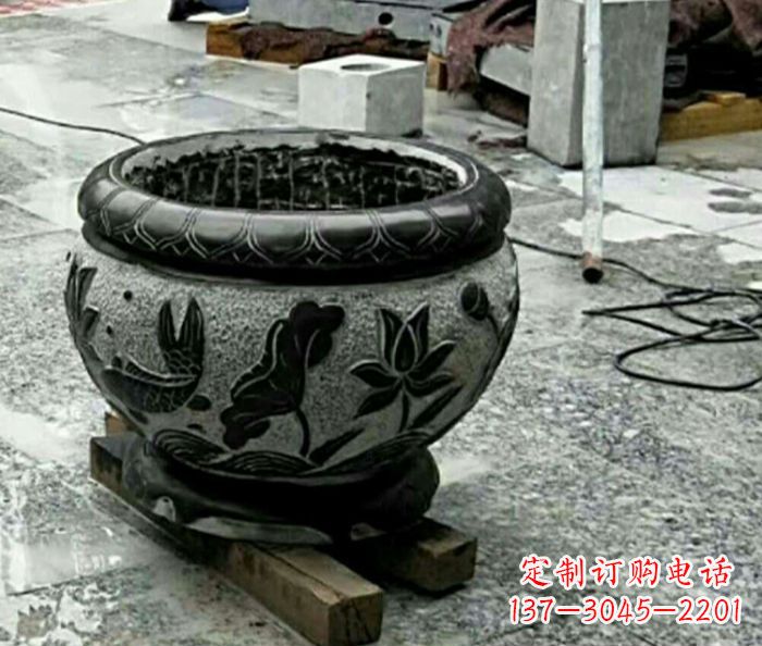 成都仿古招财水缸石雕 (2)