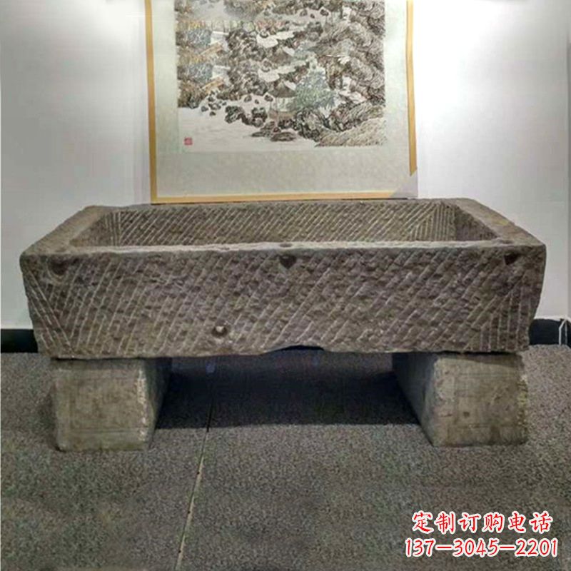 成都仿古做旧石槽雕塑