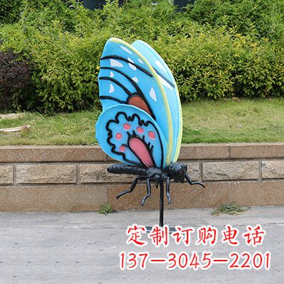 成都蓝色大号蝴蝶雕塑