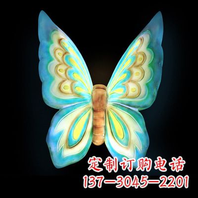 成都 大号蓝色发光蝴蝶塑像