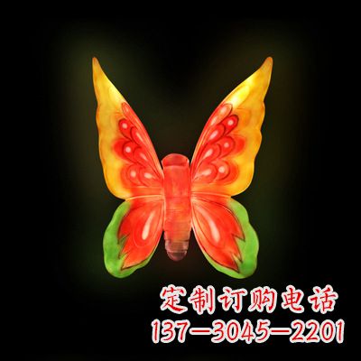 成都精美小号黄色发光蝴蝶雕塑