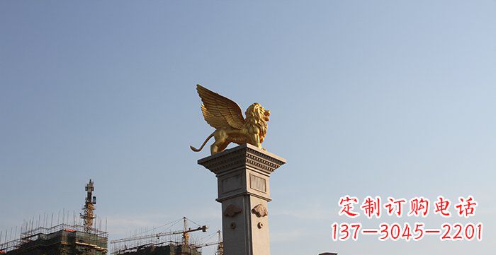 成都飞狮黄铜室内狮子雕塑