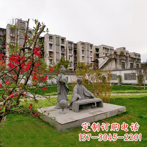 成都凤求凰司马相如与卓文君雕塑-小区园林历史人物情景雕塑