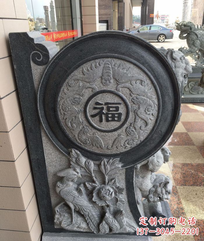 成都福字抱鼓石招财石门墩
