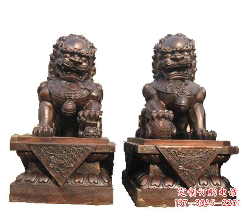 成都公司汇丰狮子铜雕塑摆件 (2)