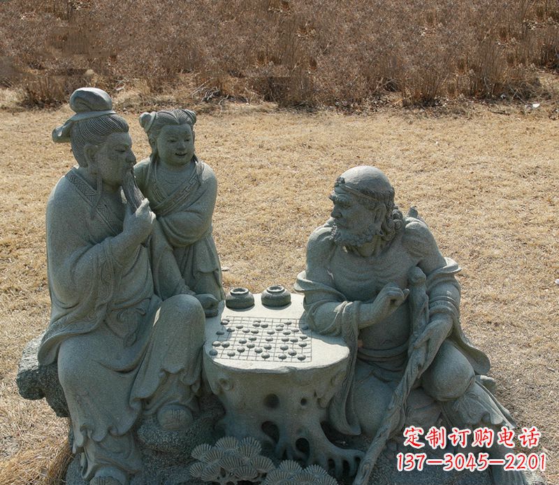 成都八仙下棋铜雕塑