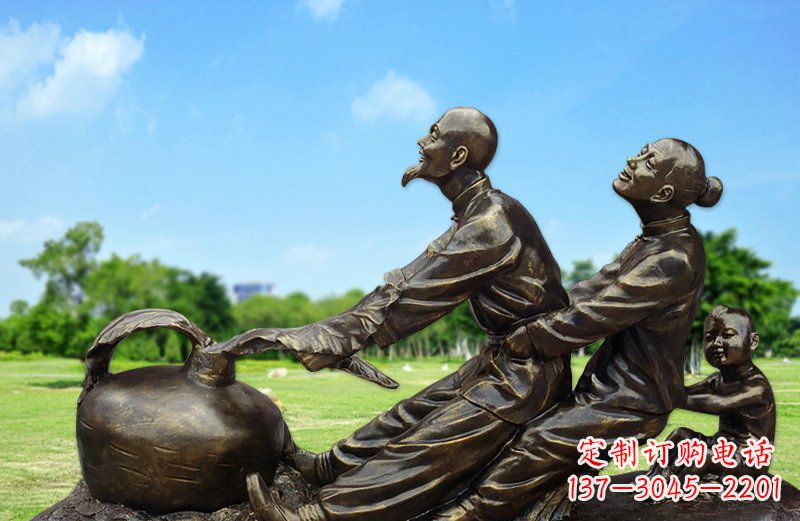 成都和谐之美,铜雕萝卜雕塑