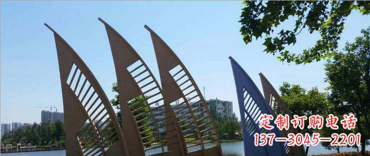 成都公园不锈钢抽象船帆雕塑