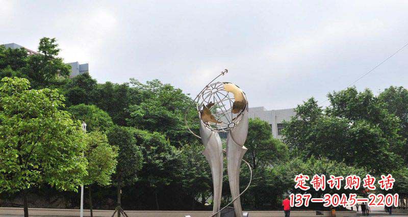 成都中领雕塑精致大气的不锈钢地球雕塑