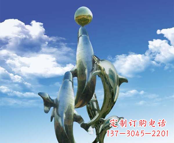 成都有定制|不锈钢|大型海豚雕塑