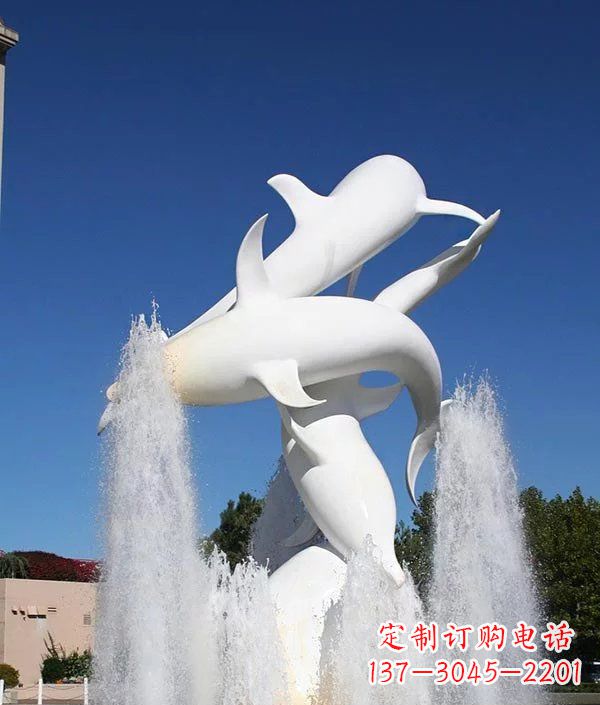成都完美纪念,精致的不锈钢海豚雕塑