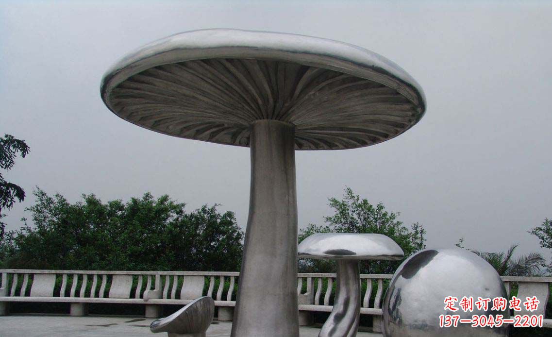 成都特色不锈钢凉亭雕塑