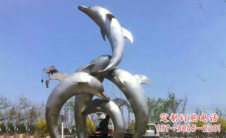 成都品质精美的不锈钢海豚雕塑