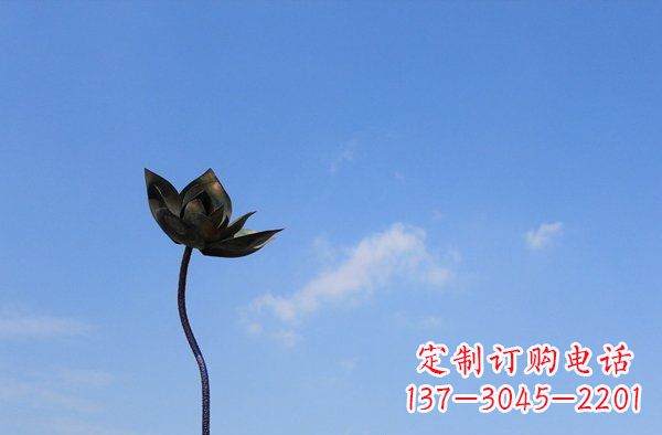 成都公园不锈钢荷花雕塑