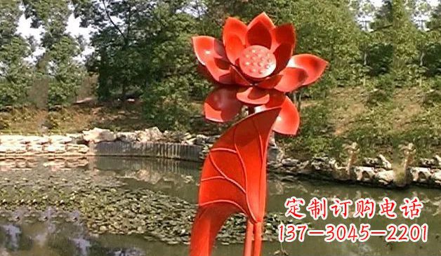 成都精美不锈钢荷花雕塑