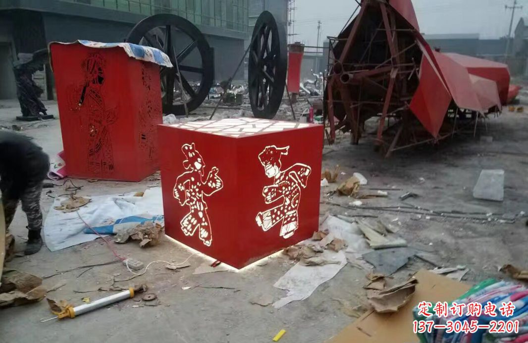 成都高品质不锈钢皮影戏人物雕塑
