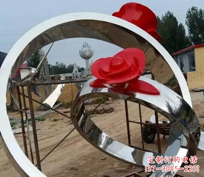 成都精致的不锈钢戒指雕塑