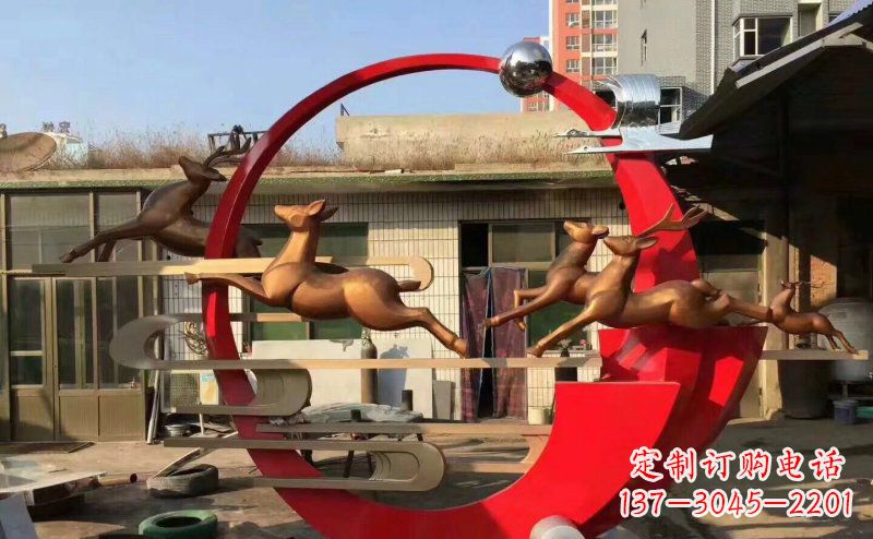 成都梅花鹿不锈钢雕塑引人瞩目的审美观赏