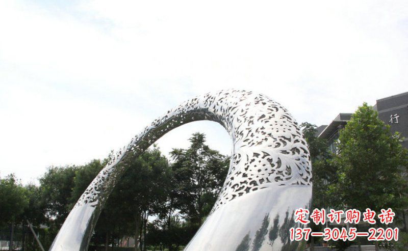 成都优雅定制不锈钢圆形拱门雕塑