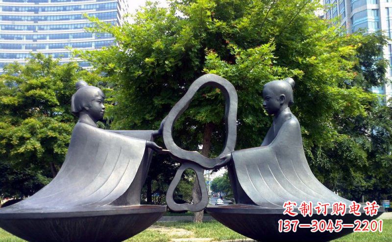 成都特色铜雕-孔融让梨雕塑