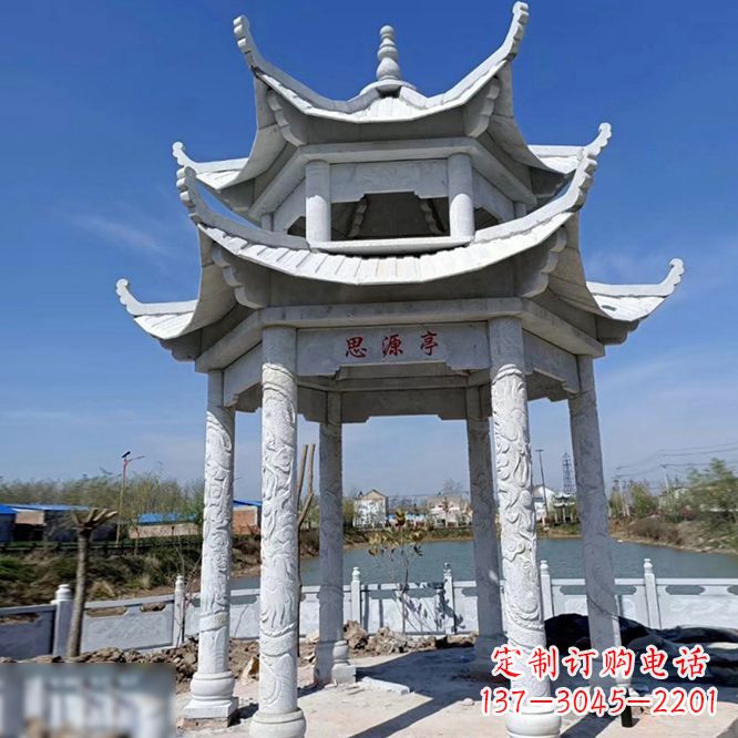 成都公园大理石凉亭