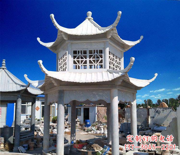 成都大理石双层凉亭雕塑