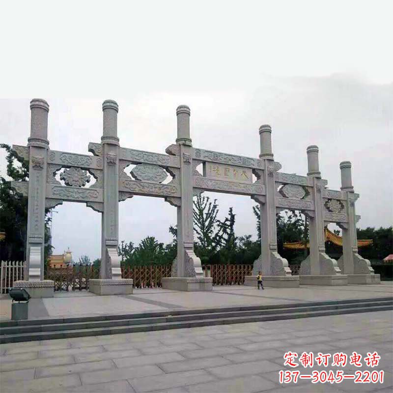 成都精美牌坊雕塑,让公园大门更加精致