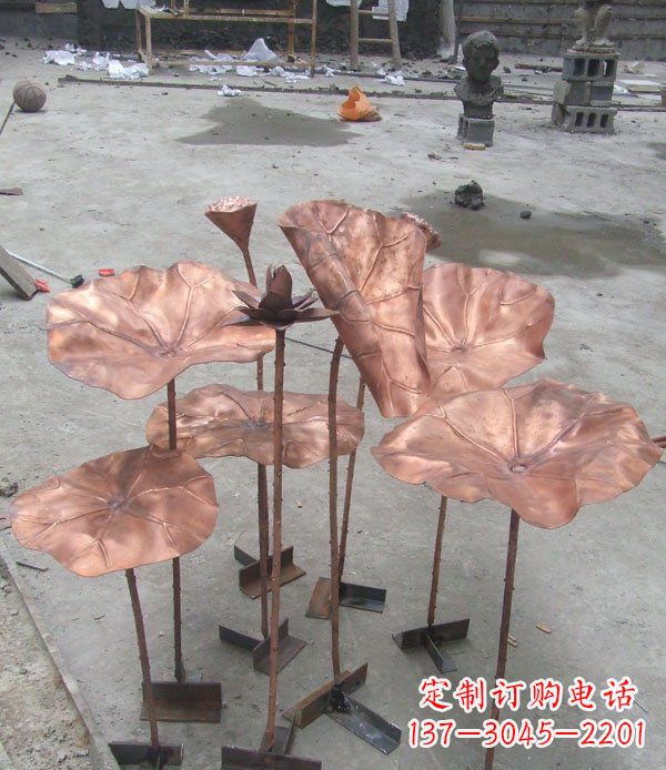 成都中领雕塑荷花锻铜雕塑