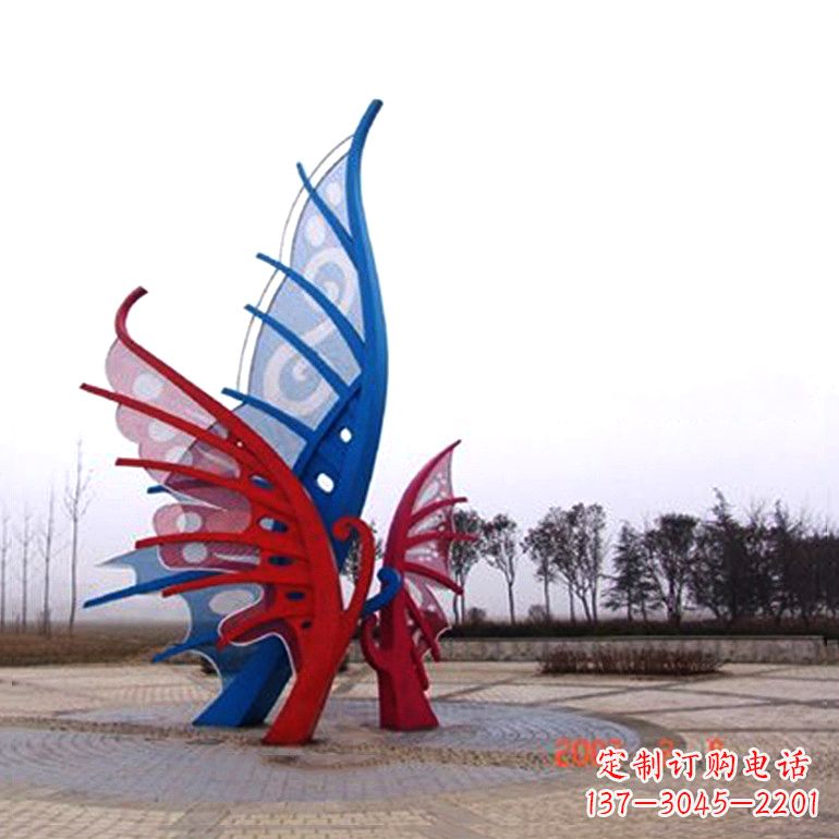 成都精美蝴蝶不锈钢景观雕塑