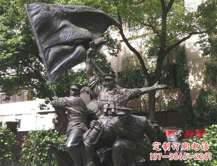 成都中领雕塑纪念红军战斗的铜雕塑