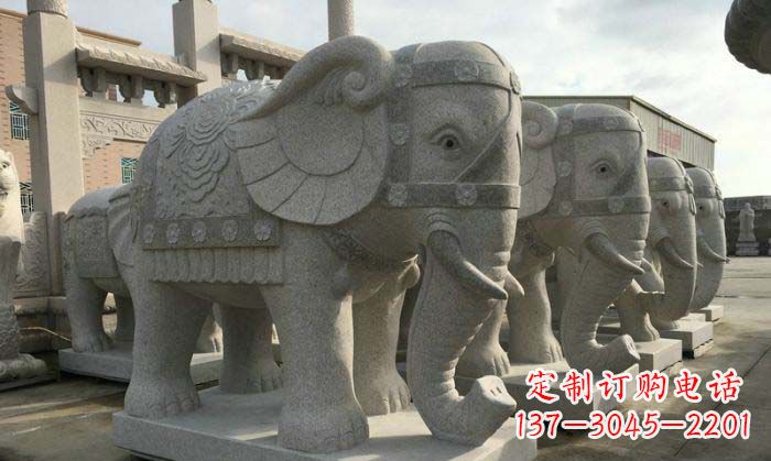 成都公园景观大理石大象石雕