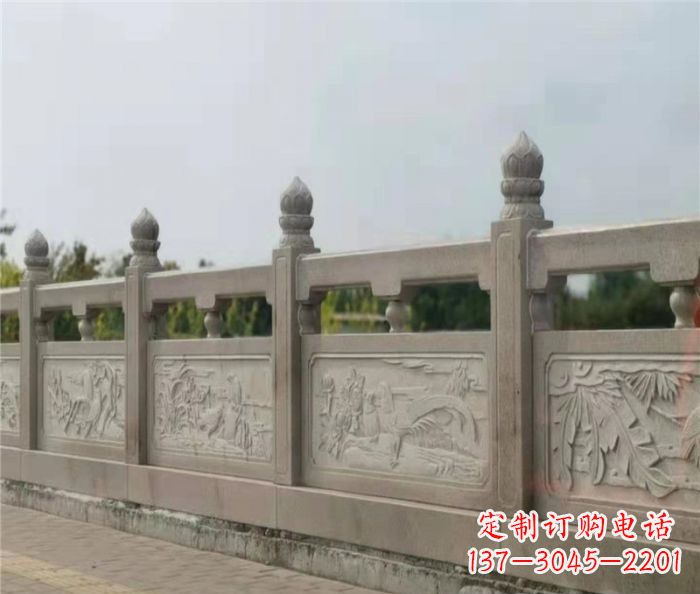 成都公园景观大理石浮雕栏板 (4)