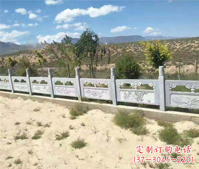 成都公园景观大理石栏板石雕 (4)