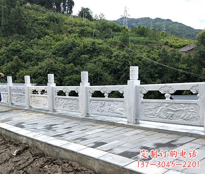 成都公园景观大理石栏板石雕_2