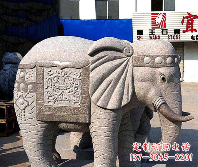 成都公园景观大理石缅甸大象石雕