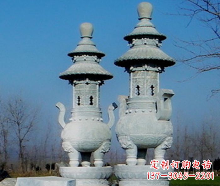 成都公园景观仿古石雕香炉