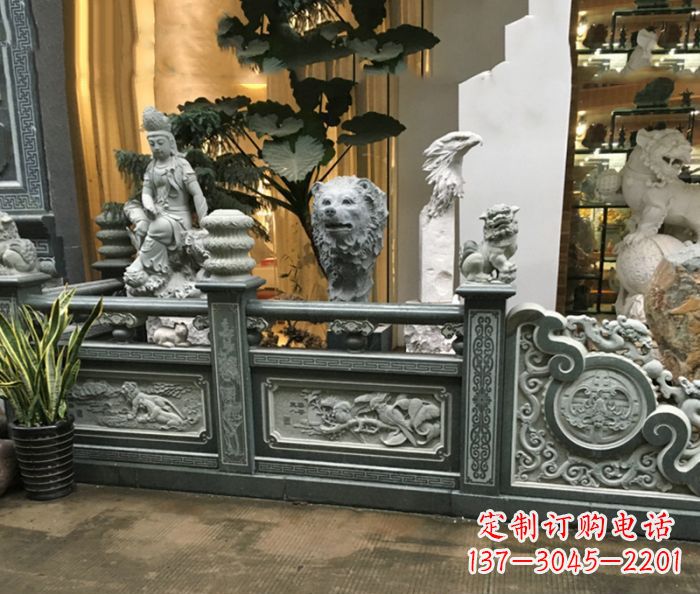 成都公园景观仿古石栏板 (3)
