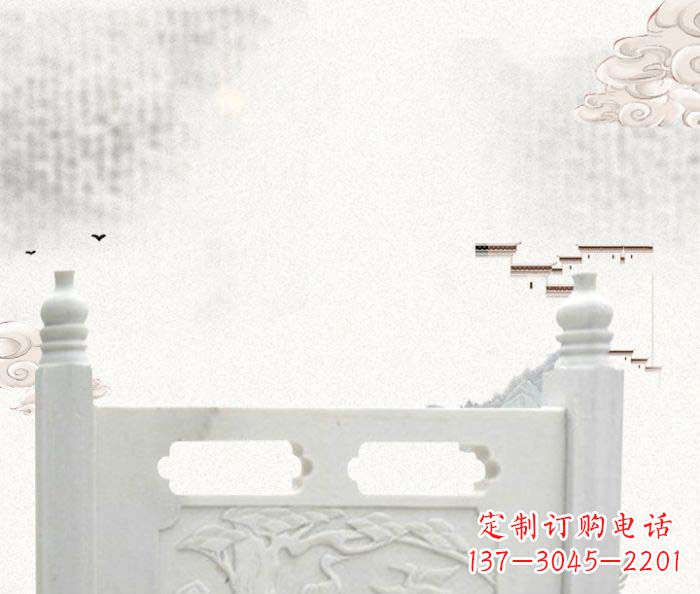成都公园景观汉白玉石雕栏板
