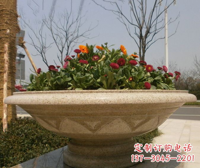 成都公园景观花盆石雕 (2)