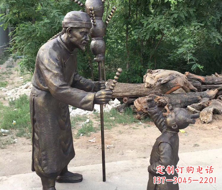 成都温馨传情,情意绵绵——铜质葫芦雕塑