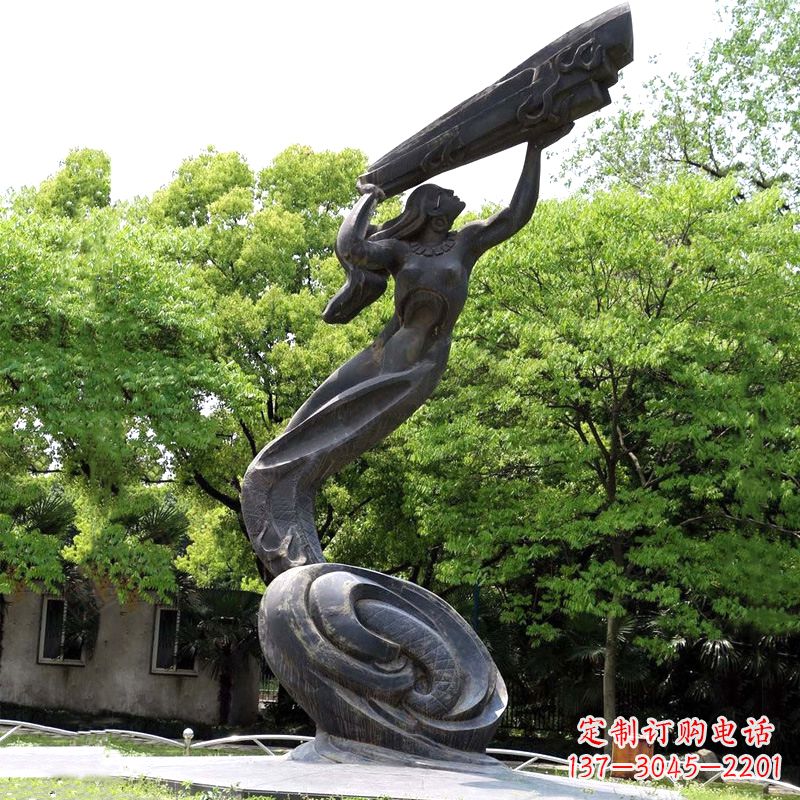 成都公园神话传说人物始母神女娲补天景观雕塑