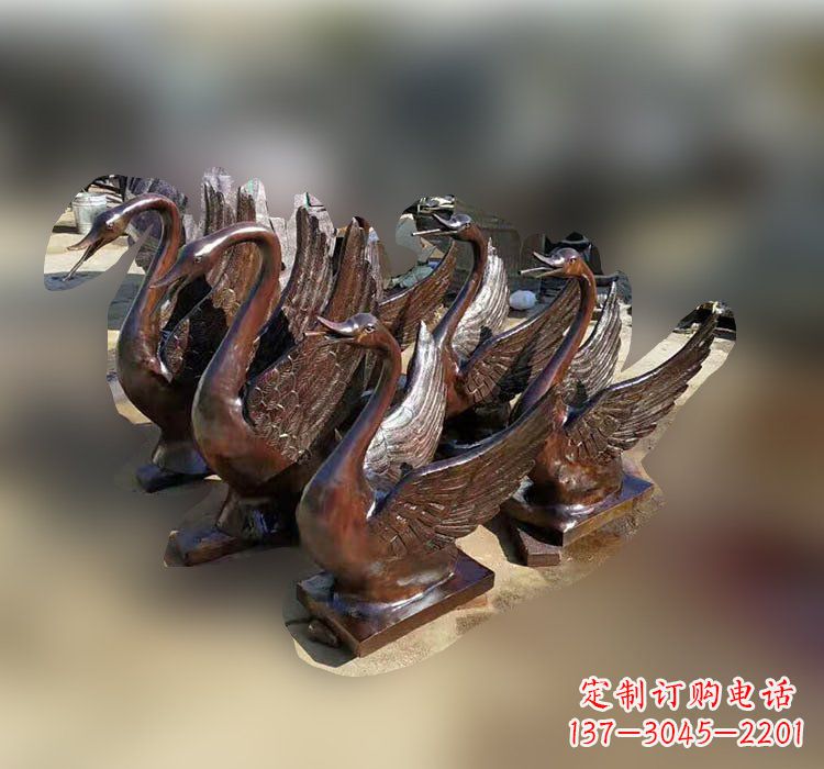 成都优雅美丽的铜雕天鹅塑料