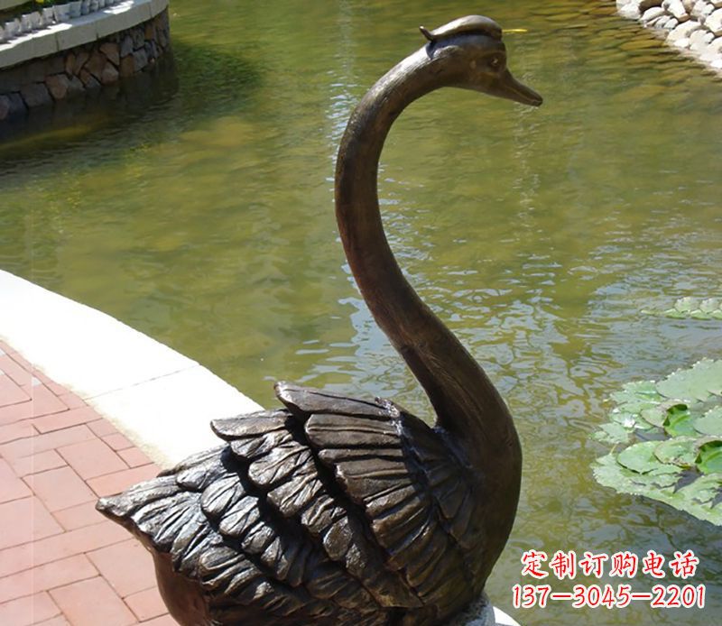 成都公园装饰铜天鹅喷泉雕塑