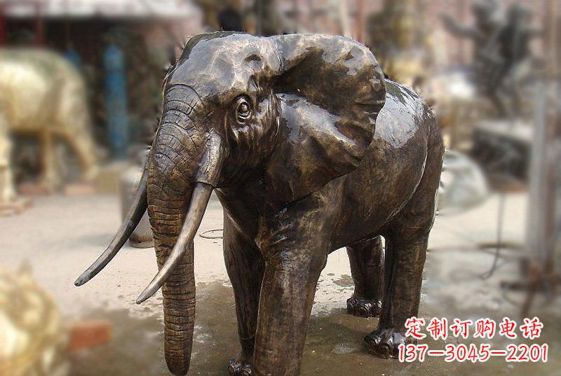成都优雅而典雅的铜质大象雕塑