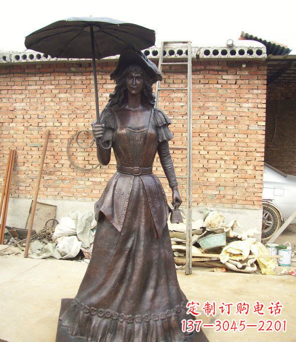 成都公园西洋美女人物铜雕