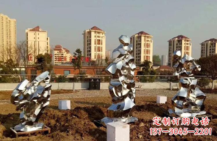 成都定制公园小区不锈钢太湖石雕塑