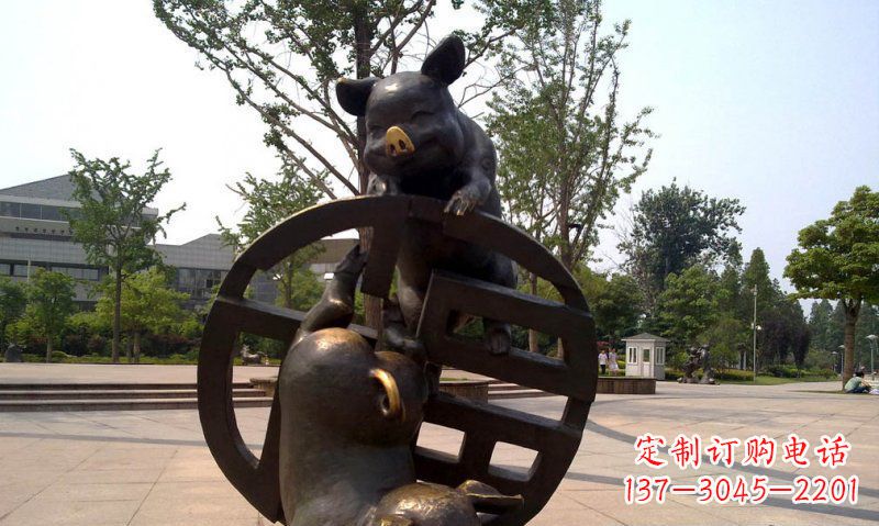 成都优雅而富有表现力的动物铜雕