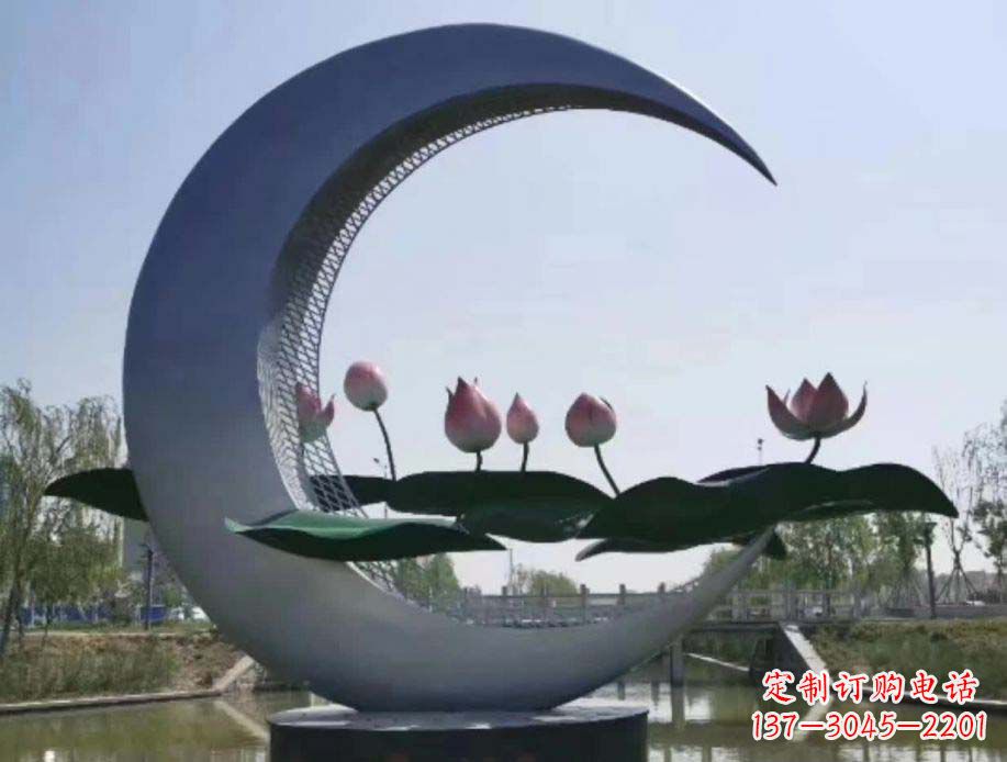成都不锈钢月亮景观装饰雕塑