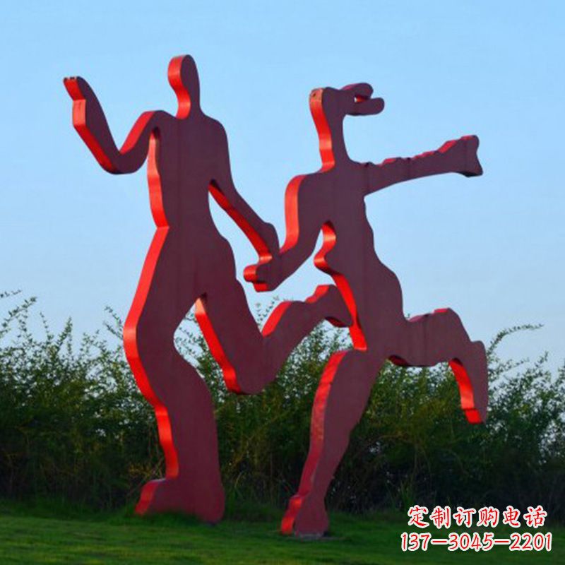 成都情侣心剪影雕塑